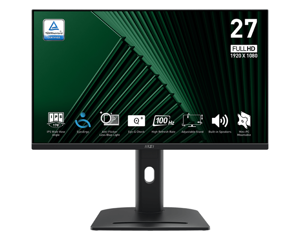 MSI PRO MP275PG 27" IPS FHD 100Hz állítható magasságú monitor, fekete - Image 1